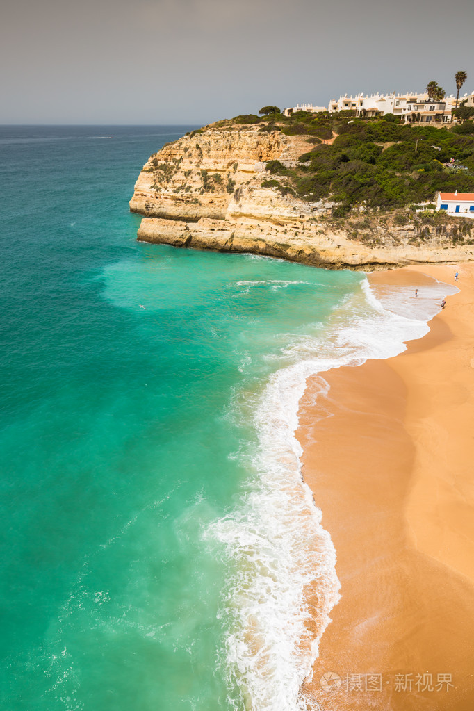 普拉亚德 benagil 海滩上大西洋海岸,阿尔加维,葡萄牙