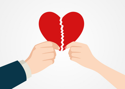 撕裂的心双手撕裂心符号照片