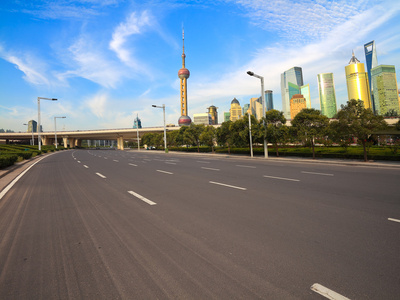 空路与上海陆家嘴城市建筑图片