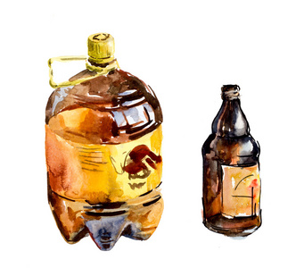 水彩的啤酒图片