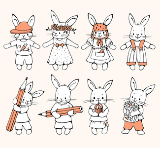 兔创意画可爱的卡通兔子照片