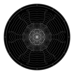 黑色曼陀罗着色曼达拉矢量着色页曼陀罗