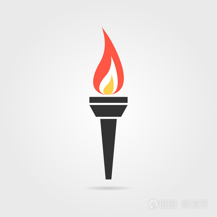 奥运圣火带阴影的图标