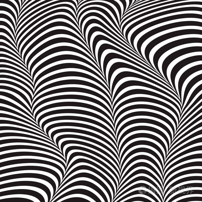 矢量图的波浪条纹带纹理的单色背景,在 3d 的时尚风格.