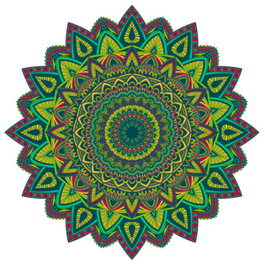 矢量圆曼陀罗在幼稚的风格.观赏的涂鸦背景照片