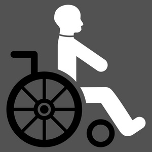 轮椅上平面矢量图标