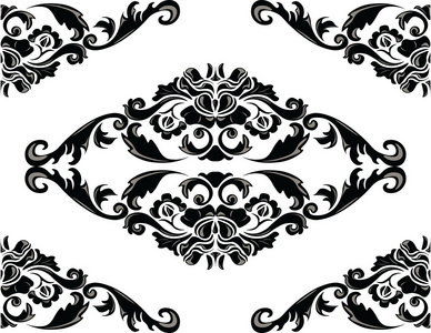 巴洛克, 洛可可式矢量巴洛克风格复古花纹织锦缎薰衣草花纹封面设计.