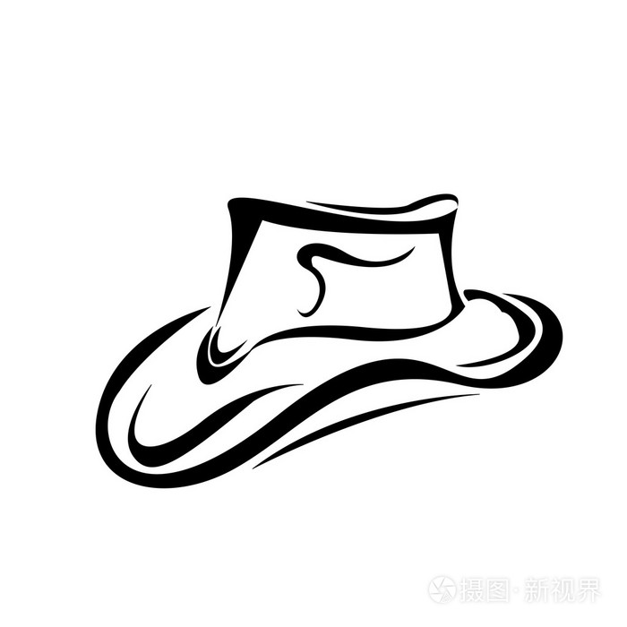 牛仔帽的轮廓矢量图