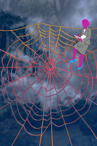蜘蛛 蛛网 阅读 雇员 暴风雨 零售业 公司 卡住了 蜘蛛网