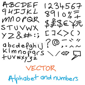 手绘字母表