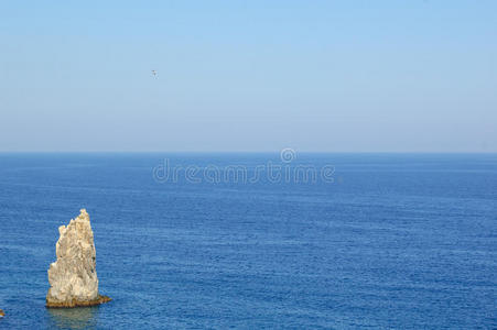 悬崖 风景 美女 浪漫的 海景 夏天 克里米亚 场景 海岸线