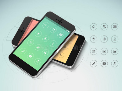 智能电子产品智能手机电子产品的概念.照片