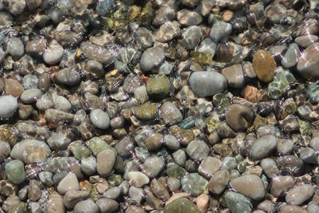 水疗中心 星星 荡漾 石头 海滩 海的 杂色 反射 洗澡
