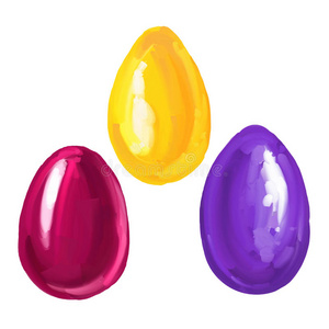复活节鸡蛋设置矢量插图手绘
