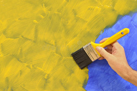 平原 复制 改善 复制空间 房子 装饰工 油漆 画笔 男人
