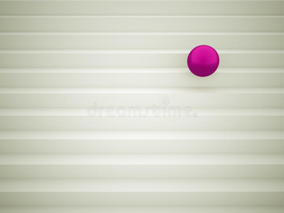 楼梯上的单个粉红色球体