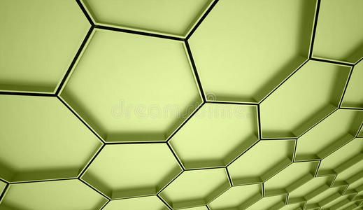 绿色六角形背景细胞