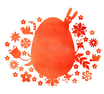 复活节水彩装饰蛋