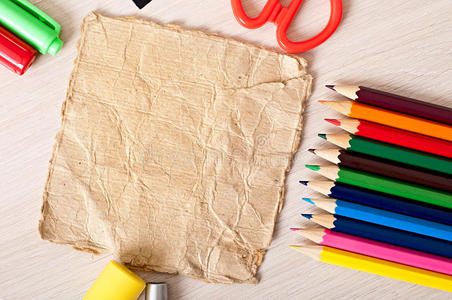 学校 教育 木材 灵感 办公室 颜色 绘画 艺术 铅笔 彩虹