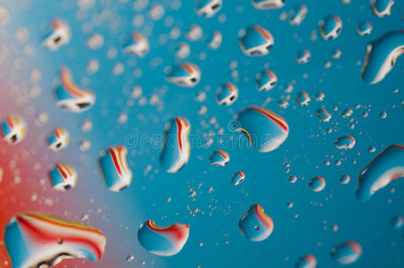 自然 液体 透明的 露水 玻璃 特写镜头 雨滴 纹理 液滴