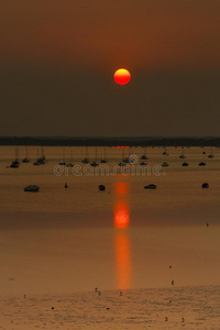 云景 太阳 普尔 港口 海洋 每日三次 天空 海滨 潮汐