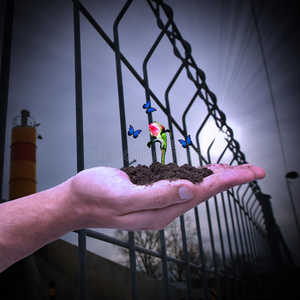 新生命,诞生,重生和希望的概念;生态.照片