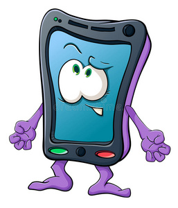 可爱的卡通智能手机照片