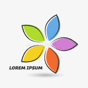 图形编辑图形花卉标志型. 孤立的,可编辑的,矢量的照片