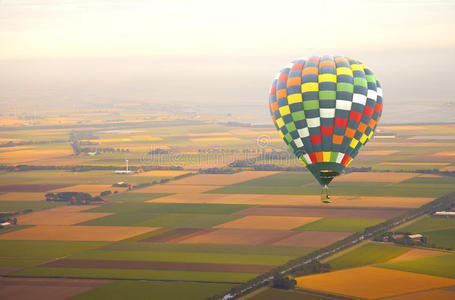 空中气球与景观的鸟瞰