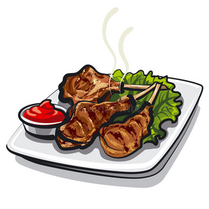 羊排生羊排烤羊排炸羊排生红羊排羊排羊排烤的羊排配芦笋烤小羊排烤小