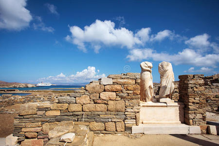 文明 古老的 雕像 埃及艳后 纪念碑 爱琴海 废墟 德洛斯