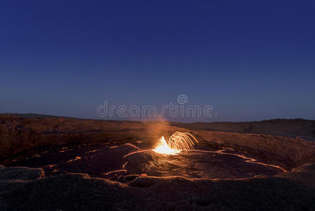 埃塔艾尔火山上的烟火