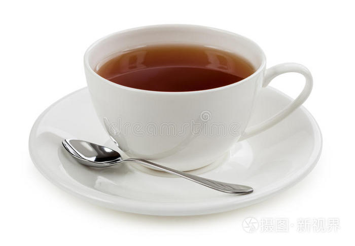 一杯白色背景上分离的茶