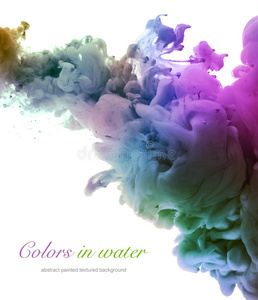 水中的丙烯酸颜色和墨水。