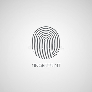 指纹识别图标. 矢量照片