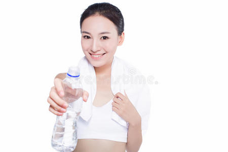 健康 身体 美丽的 黑发 中国人 微笑 成人 运动员 女士