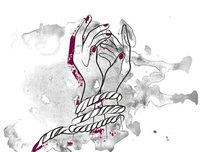 被绑住折磨动图女性的手被绑住了照片