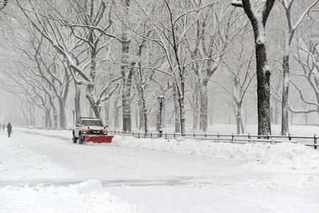 雪犁 事故 约克 皮卡 曼哈顿 工作 苦的 街道 暴风雪