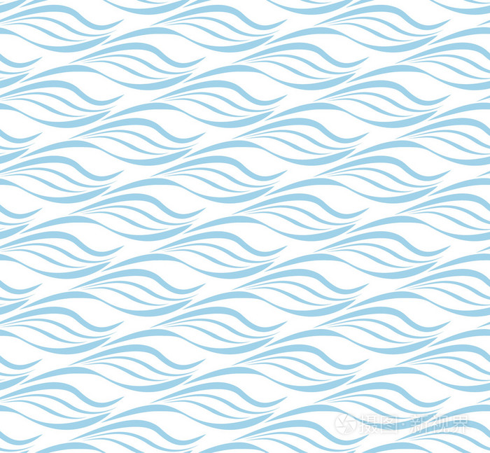 无缝水波浪图案矢量背景