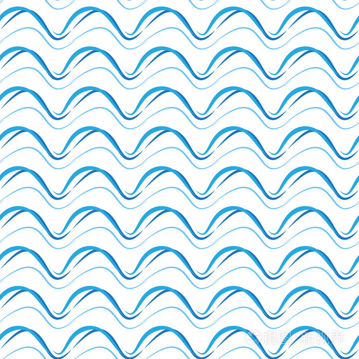无缝的蓝色波浪模式的背景水流