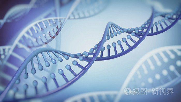 dna 双螺旋结构抽象背景.3d 渲染