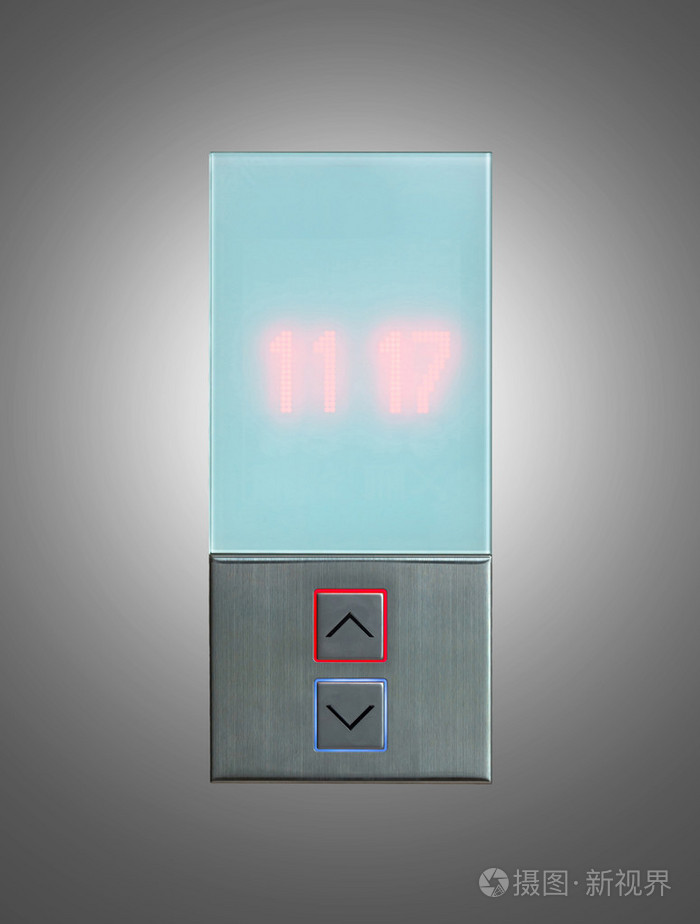 向上和向下的方向按下电梯按钮