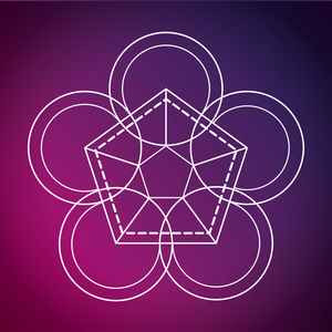 神圣的几何图标白色形状设计矢量图形