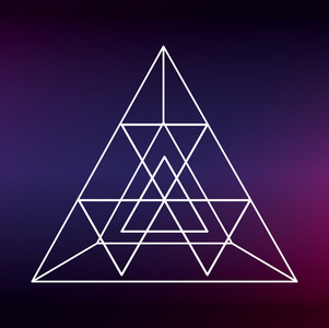 神圣的几何图标白色形状设计矢量图形