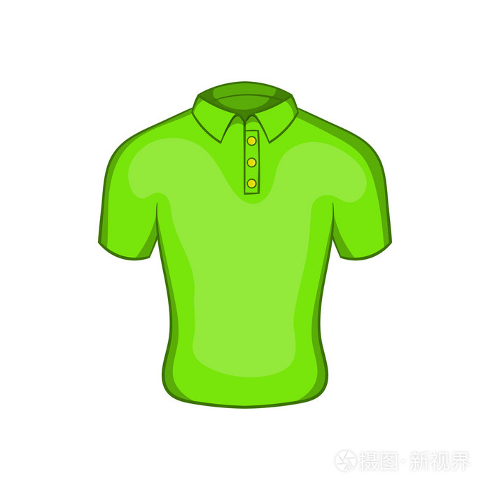 男装绿色polo图标卡通风格