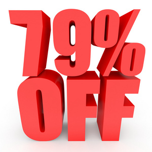 折 79%.白色背景上的 3d 图摄影图