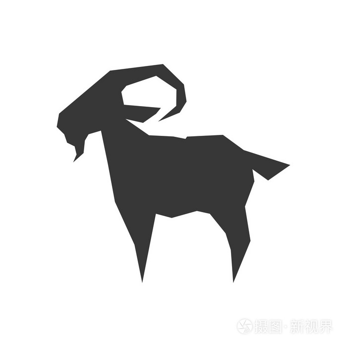 山羊图标野生动物的设计矢量图形