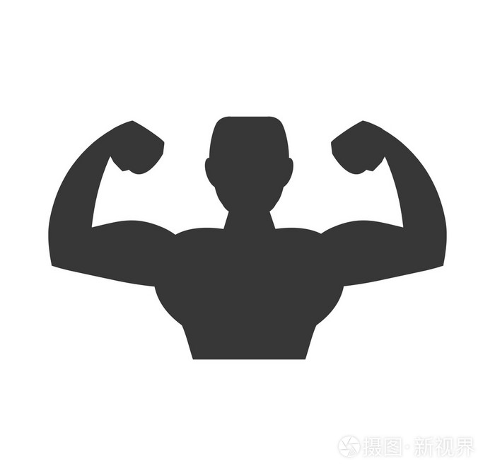 肌肉男图标.健美运动员设计.矢量图形