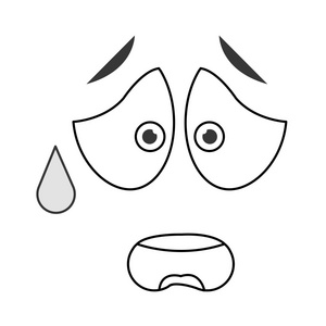 担心的表情符号表情图标插画