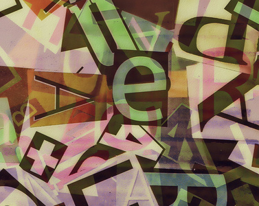 摇滚组合垃圾摇滚拼贴的字母背景照片